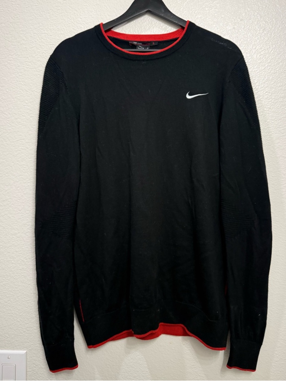90s Nike Tiger Wood Vintage Black Men’s Golf Sweater L 21x28